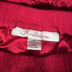 JM Collection Size 10 Red Maxi Skirt
